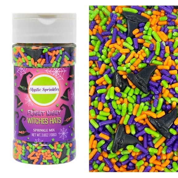 Mystic Sprinkles Fright Night Witches Hats Sprinkle Mix 3.8 oz
