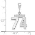 thumbnail image 2 of 14k White Gold Polished Finish Small Size Number 74 Charm Pendant, 2 of 2