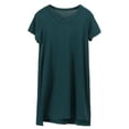 thumbnail image 4 of HAYIMI Girls V Neck Dresses, Short Sleeve Side Split Loose Solid Color Casual Kids Dress for Summer Bedroom Wear Stylish Sundress, 4 of 4