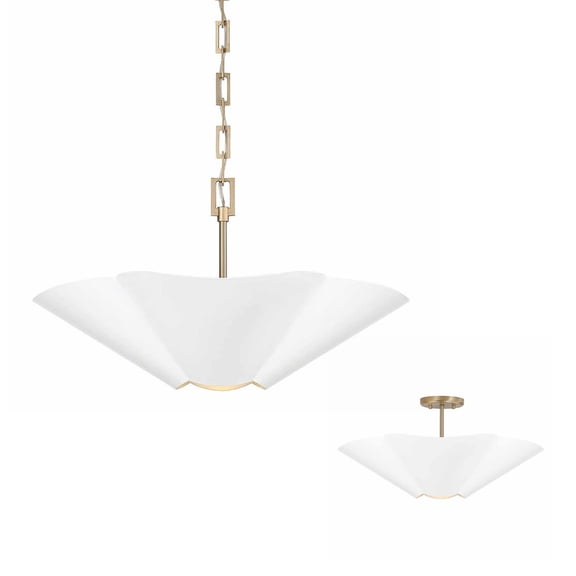 Capital Lighting 355443RE Maeve 23" Wide Pendant / Converts To Semi-Flush - Matte Brass /