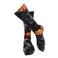 thumbnail image 4 of KLL Colorful Floral Black Dog Print Cool Socks Men's Women's Crew Socks Funny Crazy Novelty Stockings, 4 of 8