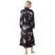 thumbnail image 3 of Lavenderi Albornoz Largo Clásico De Satén Tipo Kimono Para Mujer (L Negro Aop), 3 of 5