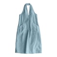 thumbnail image 6 of Miluxas Womens Halter Backless Maxi Dress Summer Sleeveless V Neck A Line Long Dresses with Pockets Y2k Going Out Dress Beach Vacation Outfits Light Blue, 6 of 7