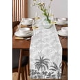 thumbnail image 2 of Table Runners 120 Inches Long Dress Scarves, Palm Trees Farmhouse Coffee/Dining/Kitchen Table Runner for Living Room, Black Grey Tropical Plants Summer Forest 13x120 Inch, 2 of 7