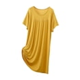 thumbnail image 2 of BUIGTTKLOP Nightgowns for Women Short Sleeves Nightshirts Crewneck Pleated Sleepshirts Comfy House Dresses, 2 of 5