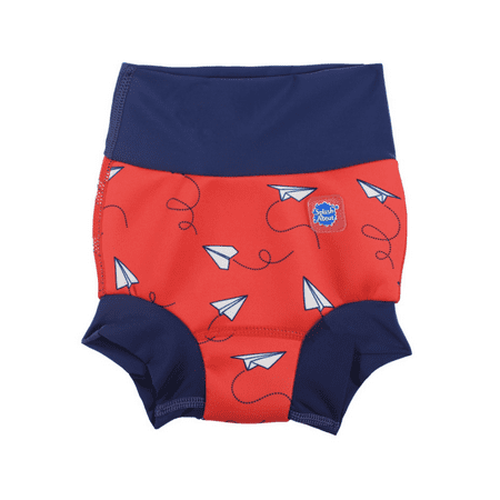 

Splash About Boy s Happy Nappy Cloth Swim Diaper Paper Planes Red 6-12 Months