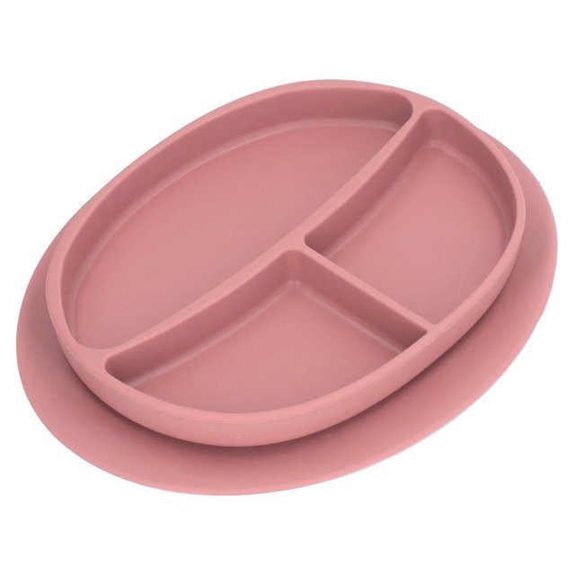 Baby Plate Baby Suction Plate Toddler Divided Plate Infant Divided Plate Silicone Baby Dish Baby Suction Plate Microwave Dishwasher Safe Prevent Slip Portable Silicone Toddler