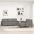 thumbnail image 1 of vidaXL 3 Piece Sofa Set with Cushions Dark Grey Fabric, 1 of 5