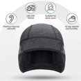 thumbnail image 4 of Gorro de calavera para ciclismo, forro de casco, gorro cálido de invierno con agujeros para gafas para esquiar, correr/gris/ Afortunado Sencillez, 4 of 5
