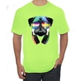 thumbnail image 1 of Wild Bobby, Colorful Pug DJ, Pop Culture, Men Graphic Tee, Safety Green, 4X-Large, 1 of 4