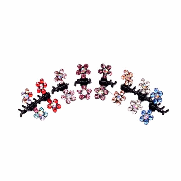 96pcs Mini Hair Clips Plum Flower Crystal Hair Pin Claw Clip Pretty Hair Accessories for Kids Women Girls