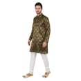 thumbnail image 2 of eloria Men's Tunic Jacquard Kurta Pajama Indian Traditional Suit Wedding Party Dress Set Party Wear Apparel, 2 of 6