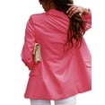 thumbnail image 4 of Calzi Women Casual Long Sleeve Lapel Button Slim Work Office Blazer Jacket Autumn Thin Fashion Loose Jacket Coat Size S-3XL, 4 of 4