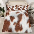 thumbnail image 2 of Manfei Country Carrle Hide Full Size Sheets,Rustic Western Farmhouse Bed Sheets,Brown White Sheet Sets For Kids,Breathable Home Decor,4-Piece, 2 of 7