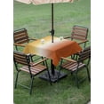 thumbnail image 4 of Outdoor Tablecloth with Umbrella Hole for Patio/Picnic/Party/Camping, Burnt Orange Yellow Ombre Waterproof Table Cloth Square Cover Washable, Contemporary Art Abstract Aesthetics (54"x 54"), 4 of 8