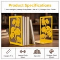 thumbnail image 6 of REGALWOVEN Decorative Metal Bookends, Large Book Ends for Shelves, Non-Skid Hollow-out Book Stopper for Home 2Pcs Gold 4.7"L x 3.5"W x 7"H, 6 of 6