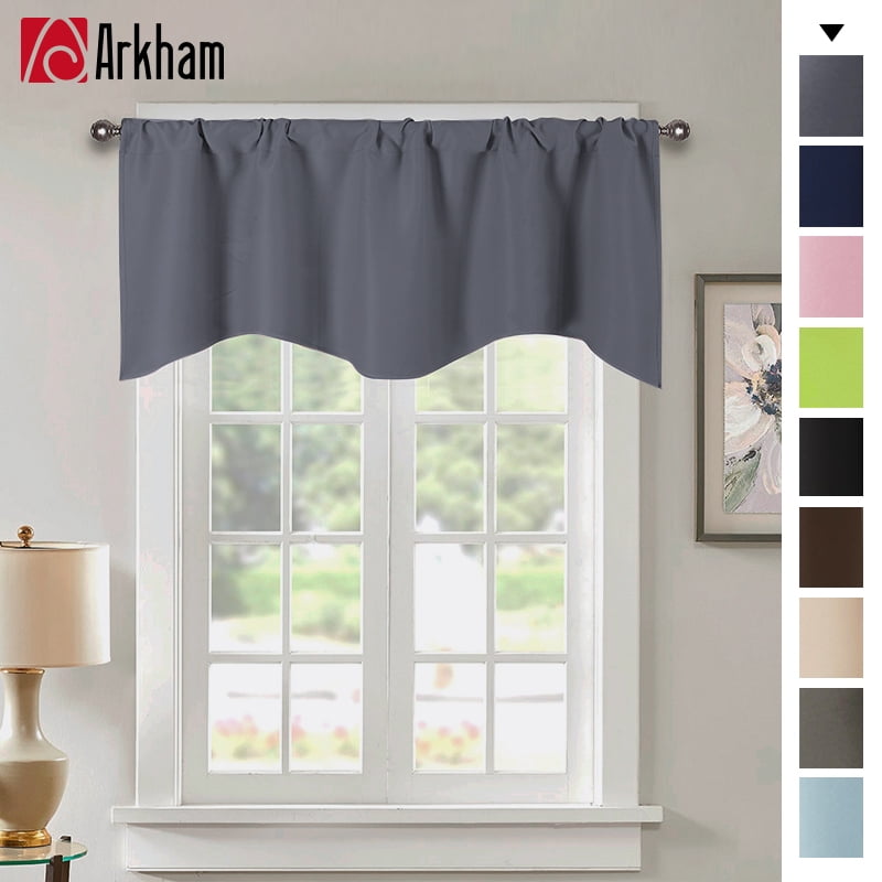 Gray Valances for Windows, Simple and Pure Decoration Style, Solid