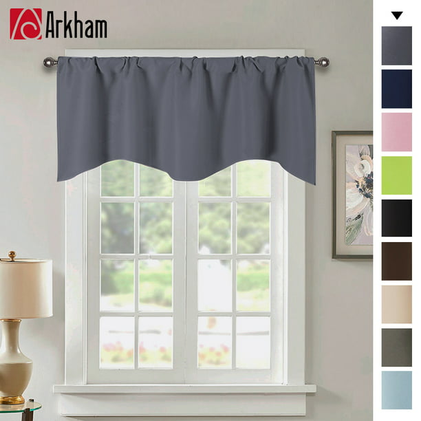 Gray Valances for Windows, Simple and Pure Decoration Style, Solid ...