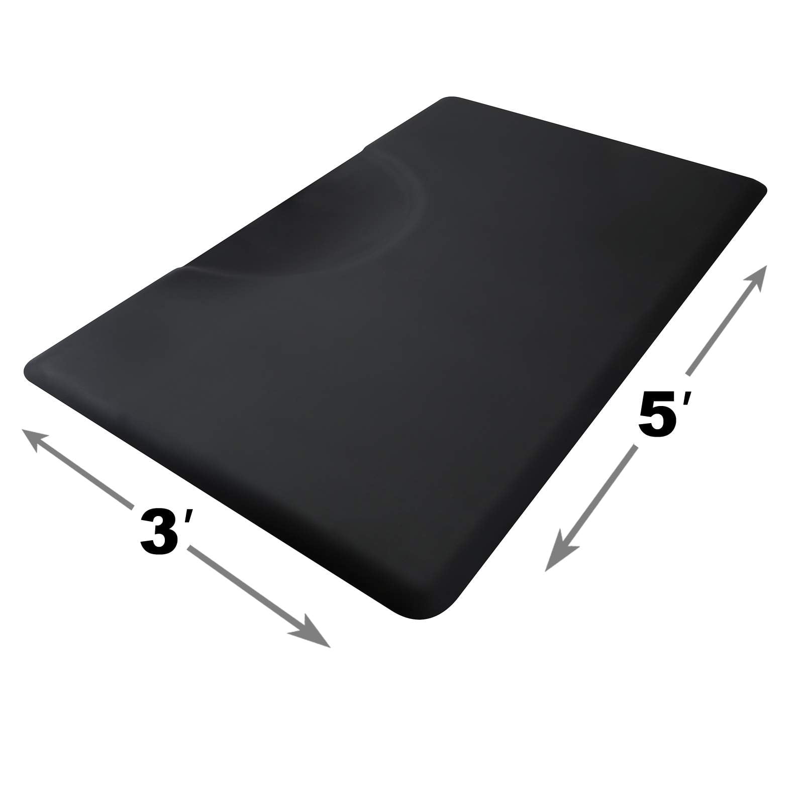 Saloniture 3 Ft X 5 Ft Thick 7 8 In Black Rectangle Salon