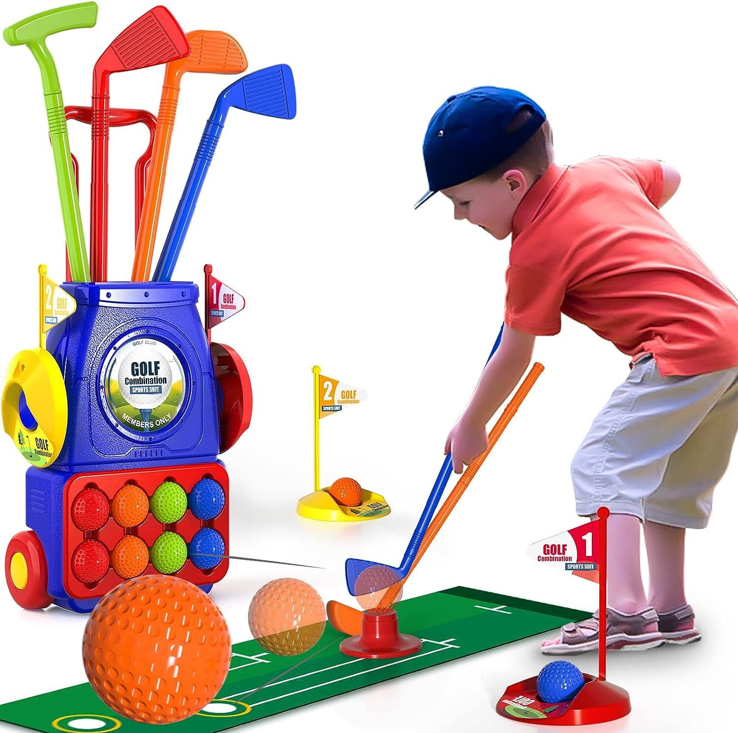 Kifunppy Toddler Golf Set,Kids Golf Clubs with 8 Balls and 1 Mat