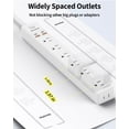 thumbnail image 3 of Protector contra sobretensiones para regleta eléctrica, 7 tomacorrientes, 4 puertos USB (2 USB C), cable de extensión plano ultradelgado Maxpw y enchufe plano, 1700 julios, soporte de pared, estación, 3 of 5
