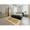 thumbnail image 5 of Ahgly Company Machine Washable Indoor Round Abstract Dark Golden Rod Brown Area Rugs, 7' Round, 5 of 7