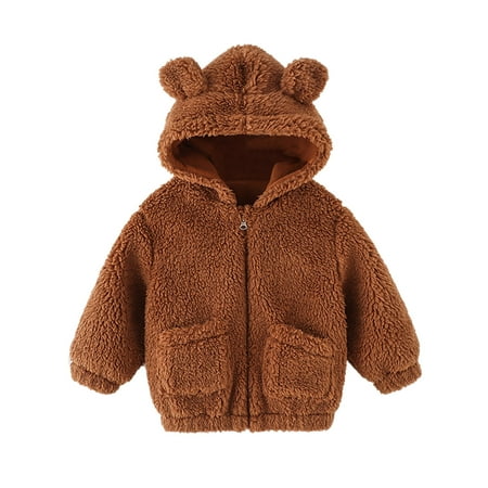 

nsendm Fall Girls Coat Toddler Boys Girls Coat Winter Windproof Thicken Coat Jacket Child Hooded Snow Jacket Girl A 5-6 Years