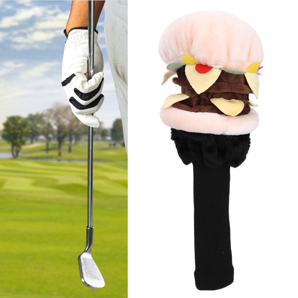 LYUMO 1Pc Plush Golf Head Cover Club Protective Driver Headcover Hamburger Shape