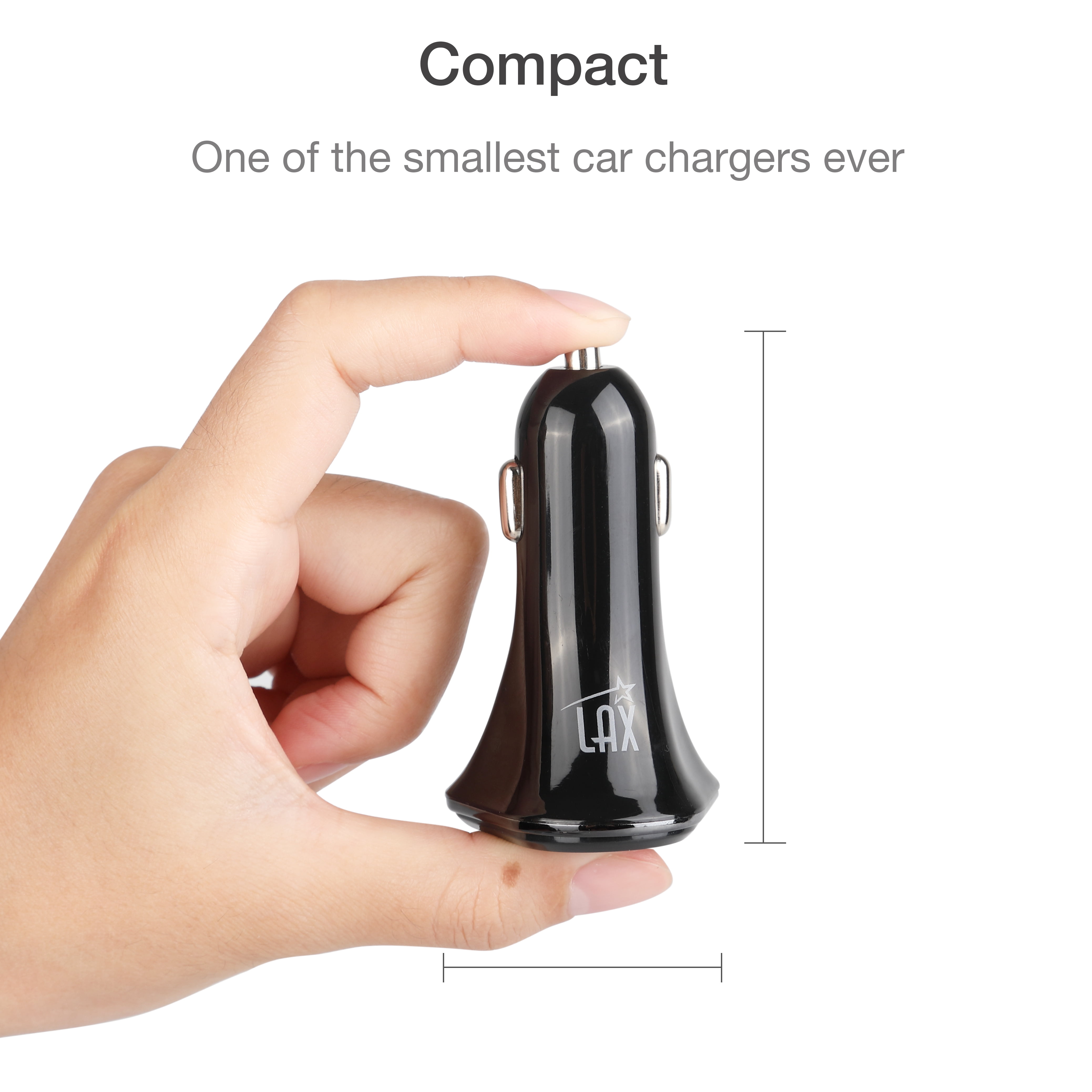 LAX 3 Port Car Charger - Black