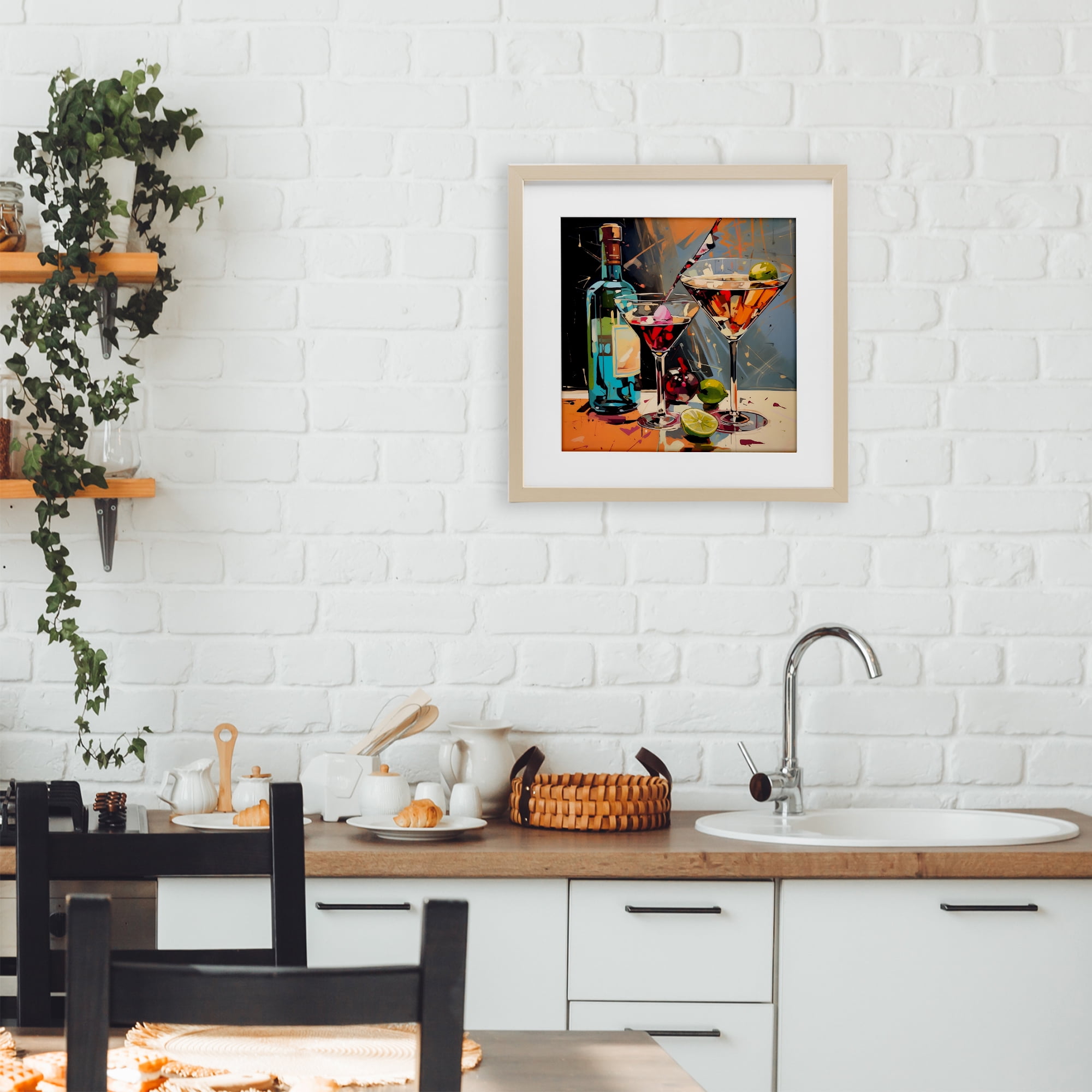 Stupell Industries Every Sip of Martini Night Birch Framed Print Under Glass, design by Lazar Studio