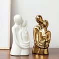 thumbnail image 2 of Esculturas de pareja abrazada Decoración del hogar Estatua de amor romántica moderna para estantería de oficina Decoraciones de escritorio (blanco y dorado), 2 of 5
