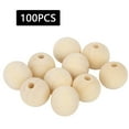 thumbnail image 1 of 100 Pcs Kit de Perles Rondes en Bois Naturel 20mm Accessoires de Matériel de Bijouterie DIY pour Bracelet Collier, 1 of 14