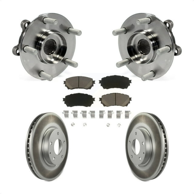 Transit Auto Front Hub Bearing Assembly Coated Disc Brake Rotors and Ceramic Pads Kit for Car Mazda 6 KBB-121252