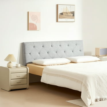 KFFKFF Full Size Headboard, Upholstered Headboard with Height Adjustable from 35.6-47.4 inches, Suitable for Bedrooms, Hotels, Guesthouse, Dormitory