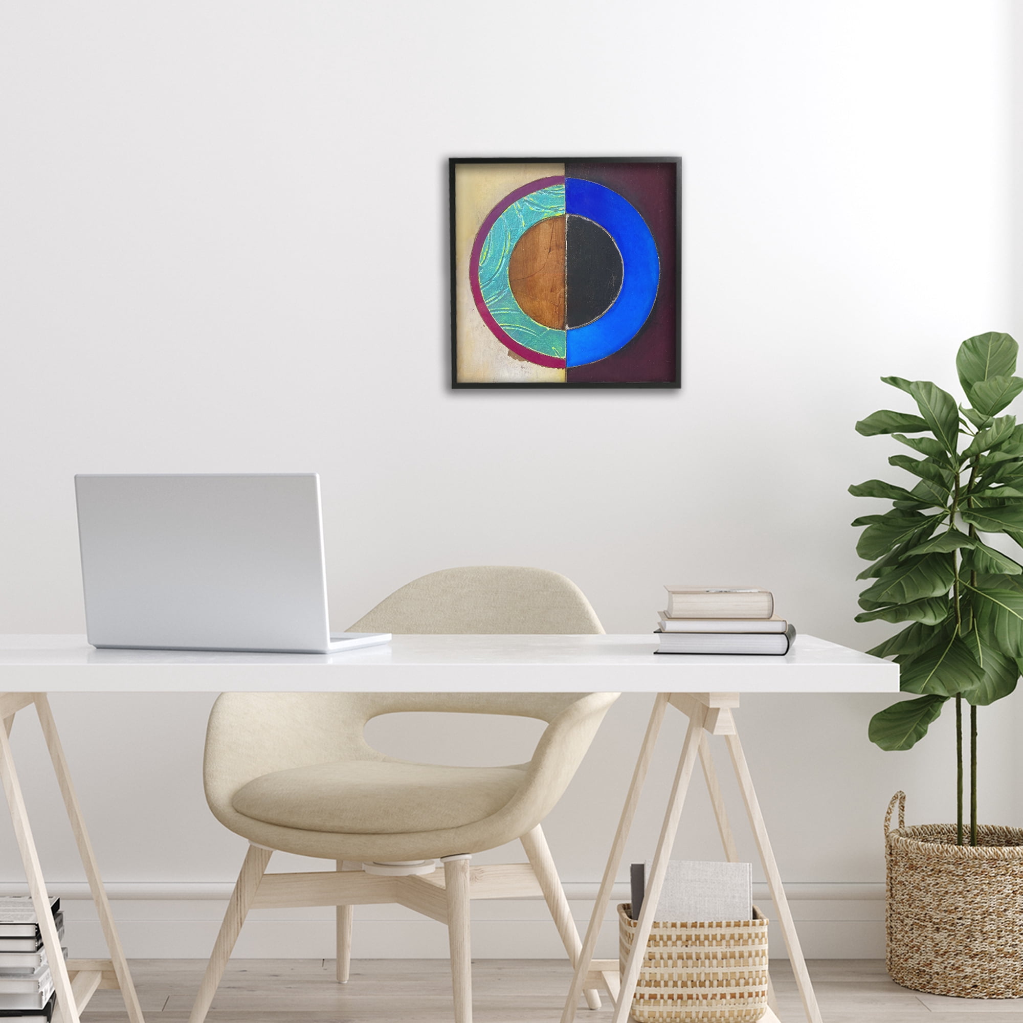 Stupell Industries Nautical Split Circle Black Framed Giclee Art, design by Matthew Finger