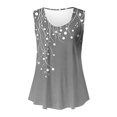 thumbnail image 4 of Sentmoon Tenues d'Été pour Femmes Débardeurs Col Rond pour Femmes Coupe Ample Imprimé Vignes Sans Manches T-Shirts Basiques Tendance 2025 pour Week-End Brunch Gris TG, 4 of 5