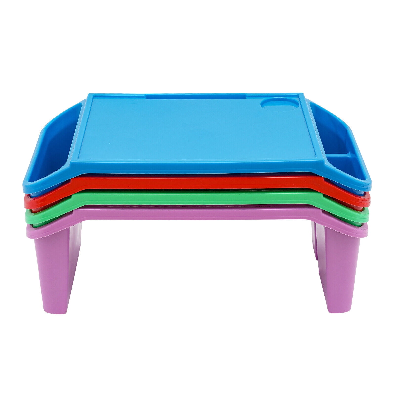 4 Pcs Kids Lap Desk Tray Plastic Breakfast Laptop Trays Portable Lap Bed Table