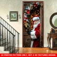 thumbnail image 3 of 1 PC, 2D Flat/ Flat art decorative door cover decoration, Santa Claus standing at the door design pattern, 70.87x35.43 inches (180x90cm), universal daily wall decoration, elegant daily front door dec, 3 of 10