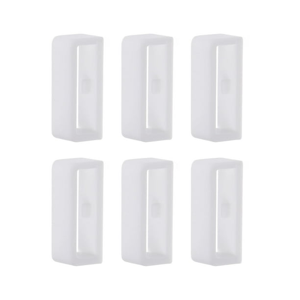 6uds Reloj Correa Lazo Cierre Anillos 18mm Caucho Reloj Soporte Guardián Silicona para Reloj Correa, Blanco