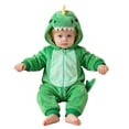 thumbnail image 2 of Toddler Dinosaur Hooded Romper Halloween Dinosaur Dress Up Outfits (Green), 2 of 9
