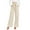 Beige, variant on Ladies Workplace Casual Straight Pants - High Waist Wide Leg, Solid Color, Belt Pants, Suitable for Spring Summer Autumn - True to Size