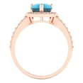 thumbnail image 4 of Halo Engagement Ring for Women - 2.36ct Simulated Turquoise in 14K Rose Gold Promise Ring, 4 of 6