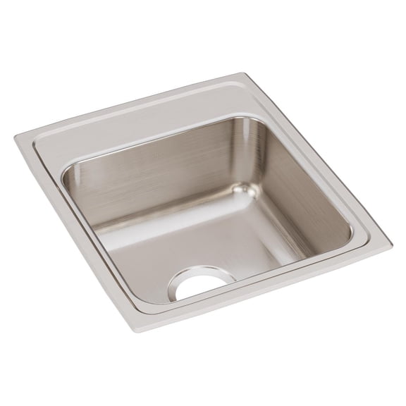 Elkay Lustertone Classic Stainless Steel 17" x 20" x 7-5/8", 0-Hole Single Bowl Drop-in Sink