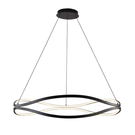E22924-BK-ET2 Lighting-Curvo - 80W 1 LED Ring Pendant-6.75 Inches Tall and 38.75 Inches Wide