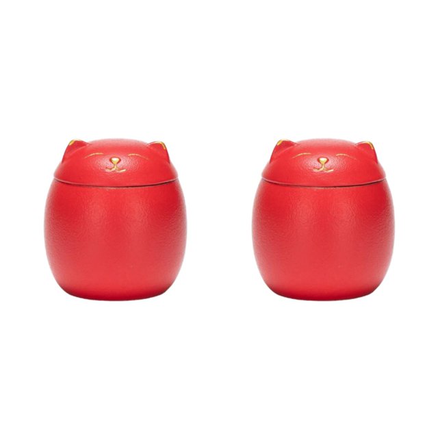 Injueey Botes de cerámica para cocina, gran capacidad, resistentes y duraderos, portátiles, a prueba de humedad, lindo rojo, 500ml rojo 500ml 2Conjunto