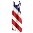 thumbnail image 3 of Wiyuqeen American Flag Jumpsuits for Women Sleeveless Spaghetti Strap Romper Harem Pants Plus Size Red White Blue Overalls with Pocket, 3 of 6