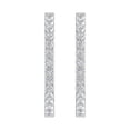 thumbnail image 2 of 10K White Gold Bezel Set Diamond Hoop Earrings (I2-I3 Clarity, 1/4 Carat), 2 of 4