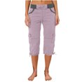 thumbnail image 2 of JURANMO Womens Cargo Capris Hiking Pants Outdoor Lightweight Athletic Capri Pants Summer Casual Multi Pockets Solid Color Work Cropped Pants Purple XL Sales Today, 2 of 9