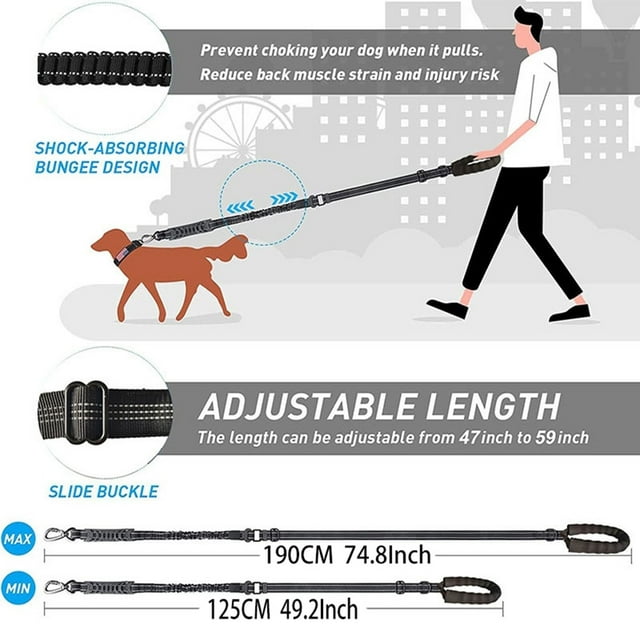 Pet Products Large Dog Leash Short Long High Strength Elastic Explosion Proof Impact Dog Leash