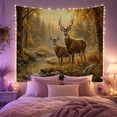 thumbnail image 2 of Painting Forest Tailed with Deer Realistic Harvest Toned, Mystical Fantasy for Space Lovers, Wall Decor, Thanksgiving Hostess Gift, Tapestry Wall Hanging for Dorm and Living Room, 2 of 7